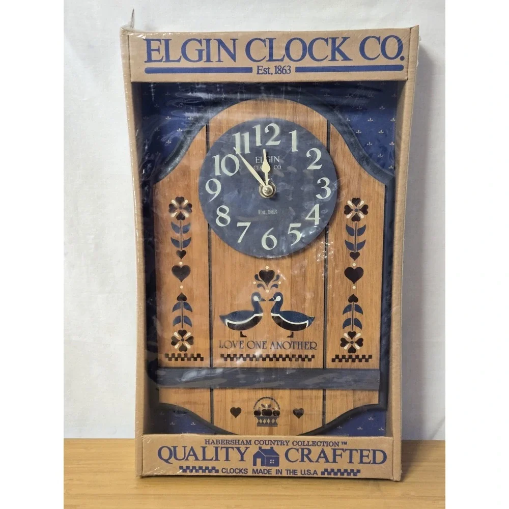 Vintage 1987 Elgin Wall Clock Harbarsham Country Collection SEALED, NOS